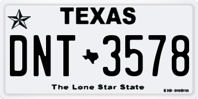 TX license plate DNT3578