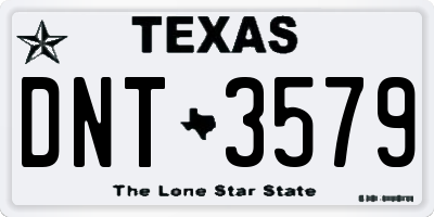 TX license plate DNT3579