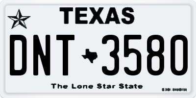 TX license plate DNT3580