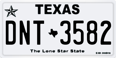 TX license plate DNT3582