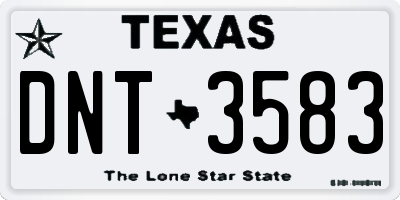 TX license plate DNT3583