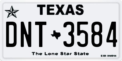 TX license plate DNT3584