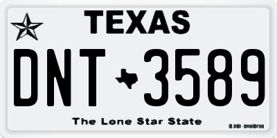 TX license plate DNT3589