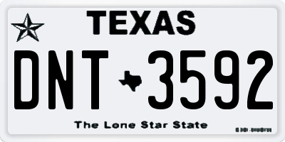 TX license plate DNT3592