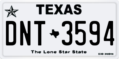 TX license plate DNT3594