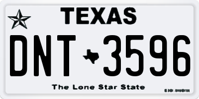 TX license plate DNT3596
