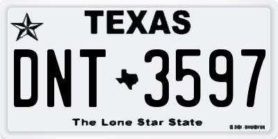 TX license plate DNT3597