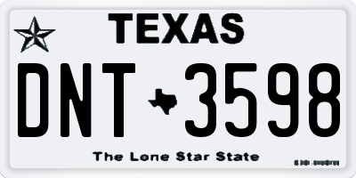 TX license plate DNT3598