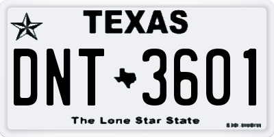 TX license plate DNT3601