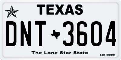 TX license plate DNT3604