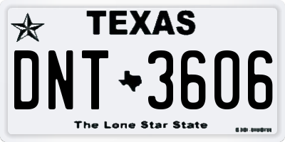 TX license plate DNT3606