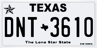 TX license plate DNT3610