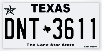 TX license plate DNT3611