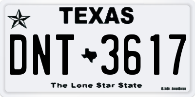 TX license plate DNT3617