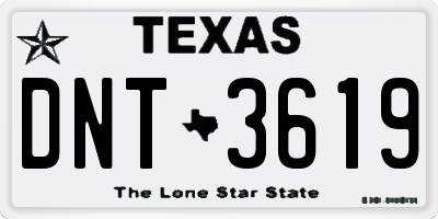 TX license plate DNT3619