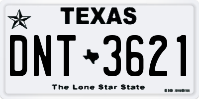 TX license plate DNT3621