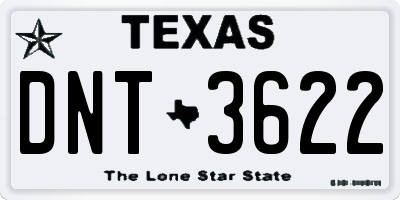 TX license plate DNT3622