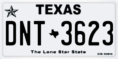 TX license plate DNT3623