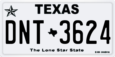 TX license plate DNT3624