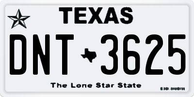TX license plate DNT3625