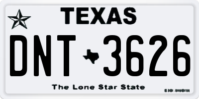 TX license plate DNT3626