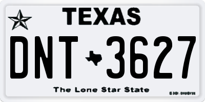 TX license plate DNT3627