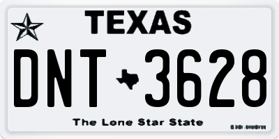 TX license plate DNT3628