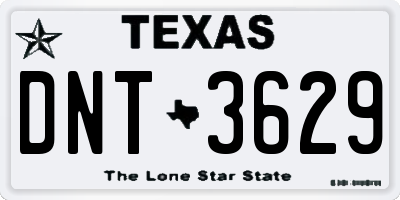TX license plate DNT3629