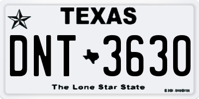 TX license plate DNT3630