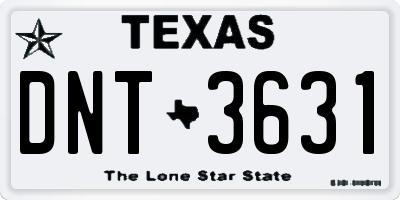 TX license plate DNT3631