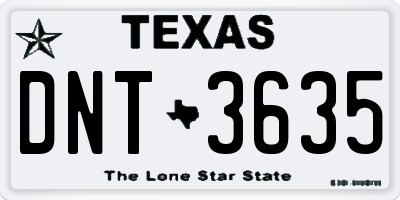 TX license plate DNT3635
