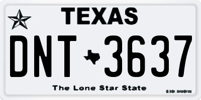 TX license plate DNT3637