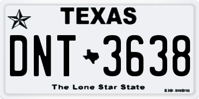 TX license plate DNT3638