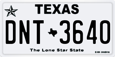 TX license plate DNT3640