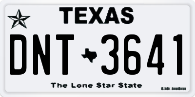 TX license plate DNT3641
