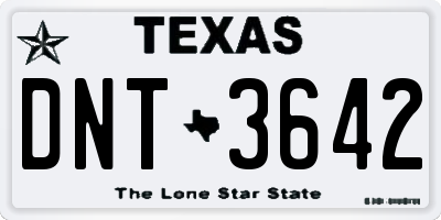 TX license plate DNT3642