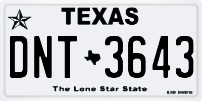 TX license plate DNT3643