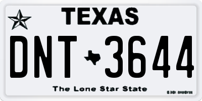 TX license plate DNT3644