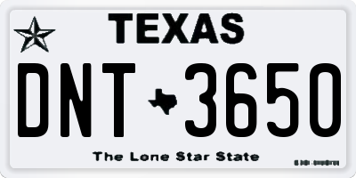 TX license plate DNT3650