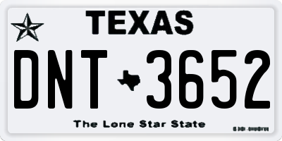 TX license plate DNT3652