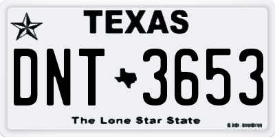 TX license plate DNT3653