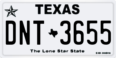 TX license plate DNT3655