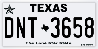 TX license plate DNT3658