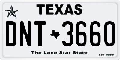 TX license plate DNT3660