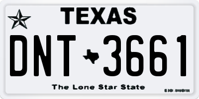 TX license plate DNT3661