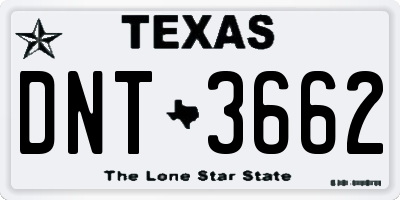 TX license plate DNT3662