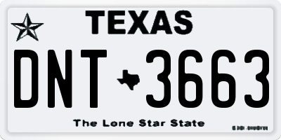 TX license plate DNT3663