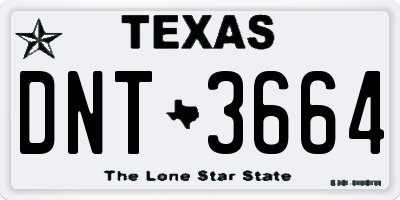 TX license plate DNT3664
