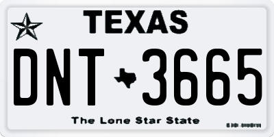 TX license plate DNT3665