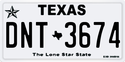 TX license plate DNT3674